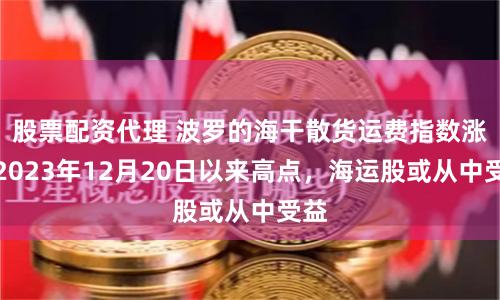 股票配资代理 波罗的海干散货运费指数涨至2023年12月20日以来高点，海运股或从中受益